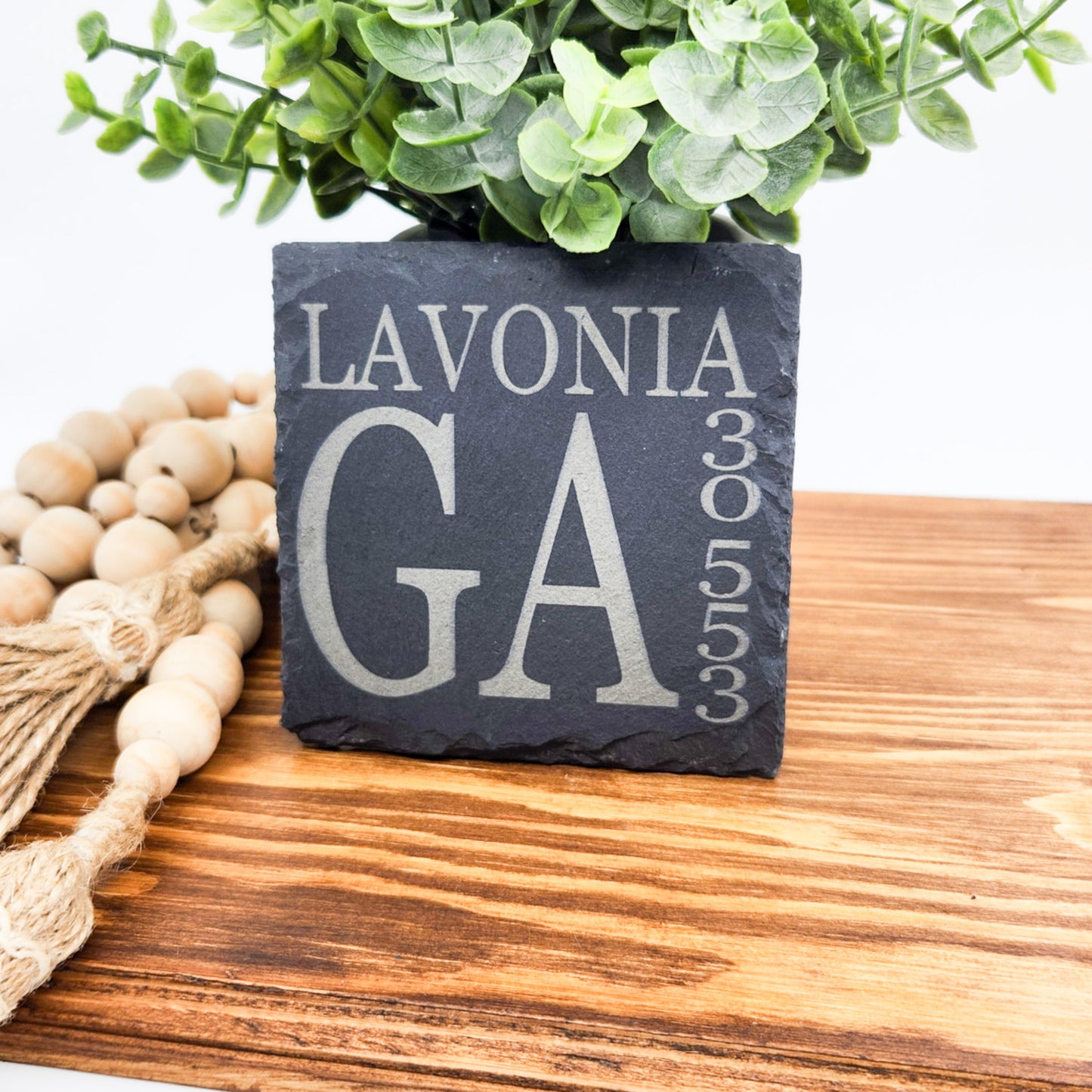 Personalized 4" Slate Coaster – Hometown Pride Edition