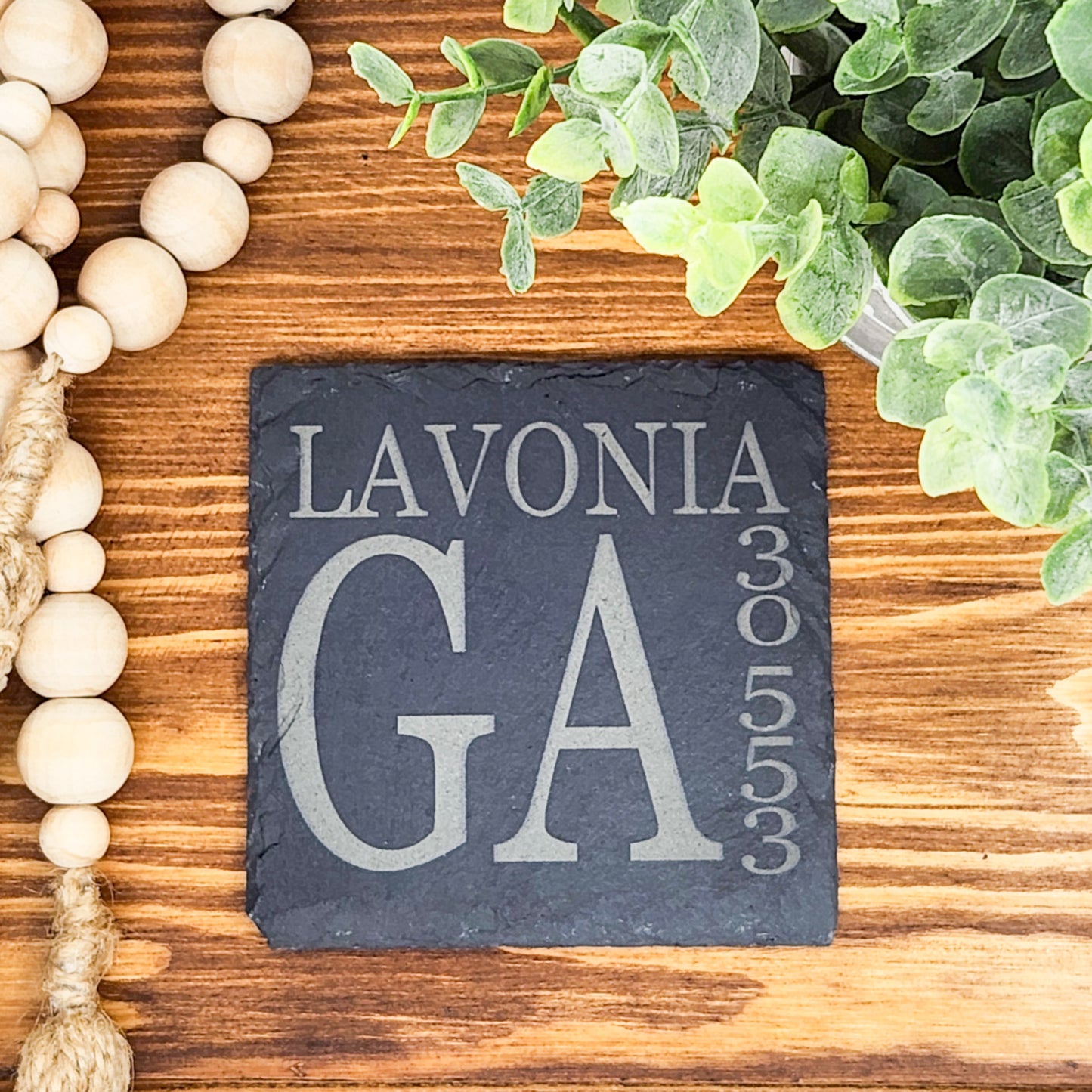 Personalized 4" Slate Coaster – Hometown Pride Edition