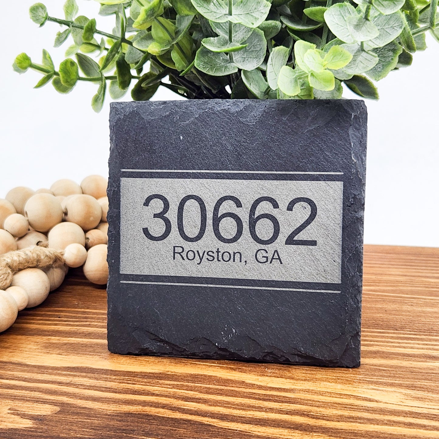 Personalized 4" Slate Coaster – Hometown Pride Edition