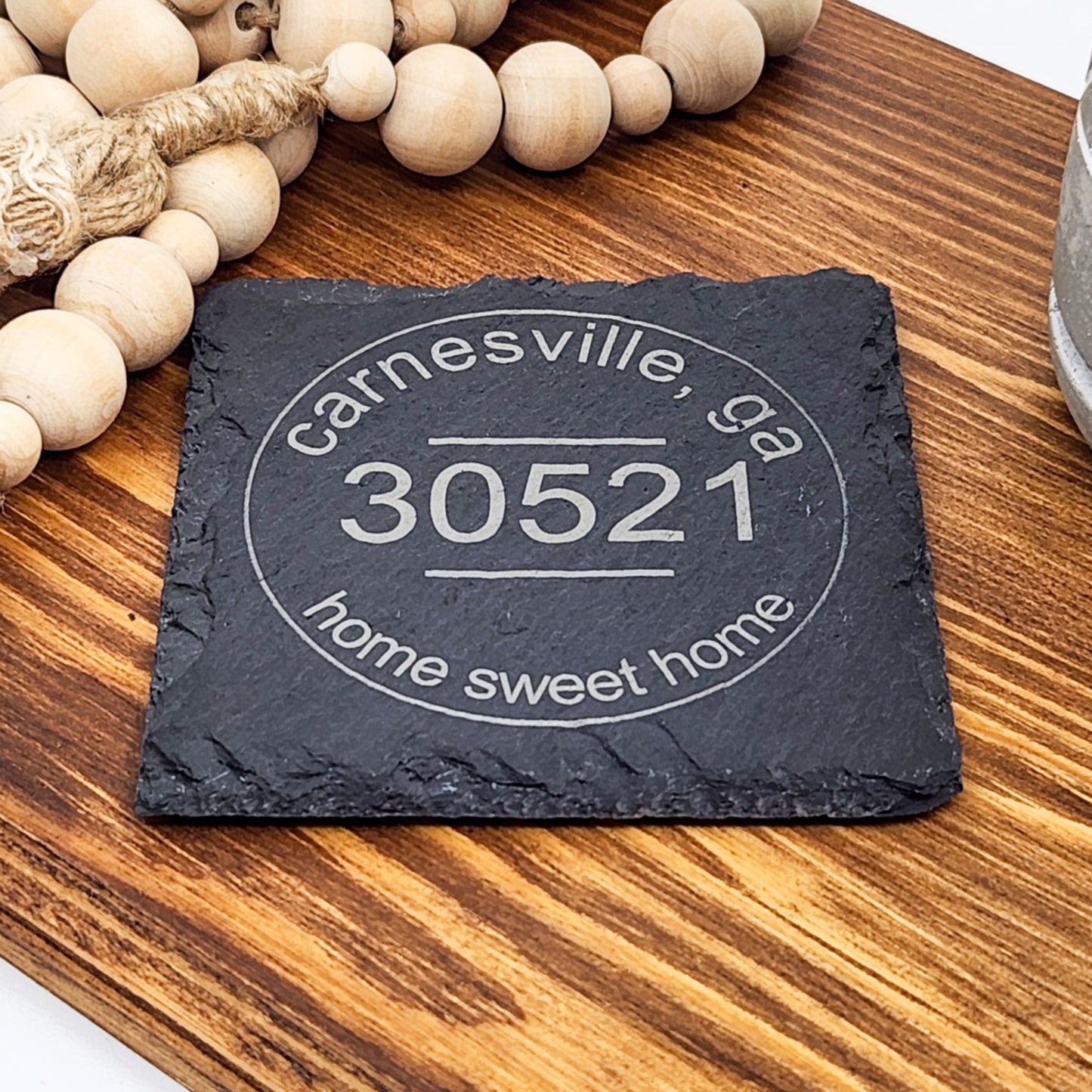 Personalized 4" Slate Coaster – Hometown Pride Edition
