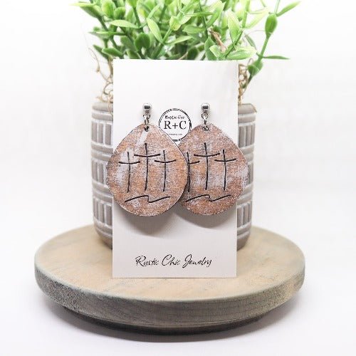 Rustic Chic by Designs By Gaddis3 Crosses Dangle Earrings