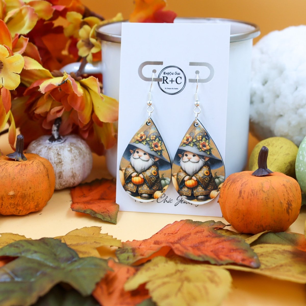 Rustic Chic by Designs By GaddisFall Gnome Teardrop Earrings