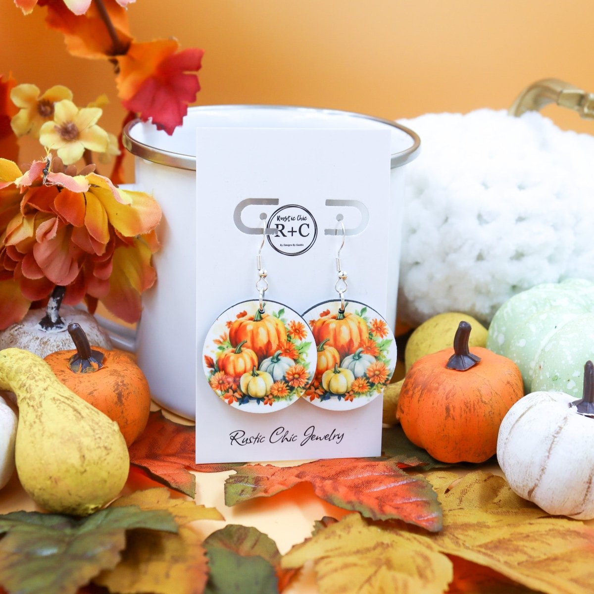 Rustic Chic by Designs By GaddisFall Pumpkins Earrings