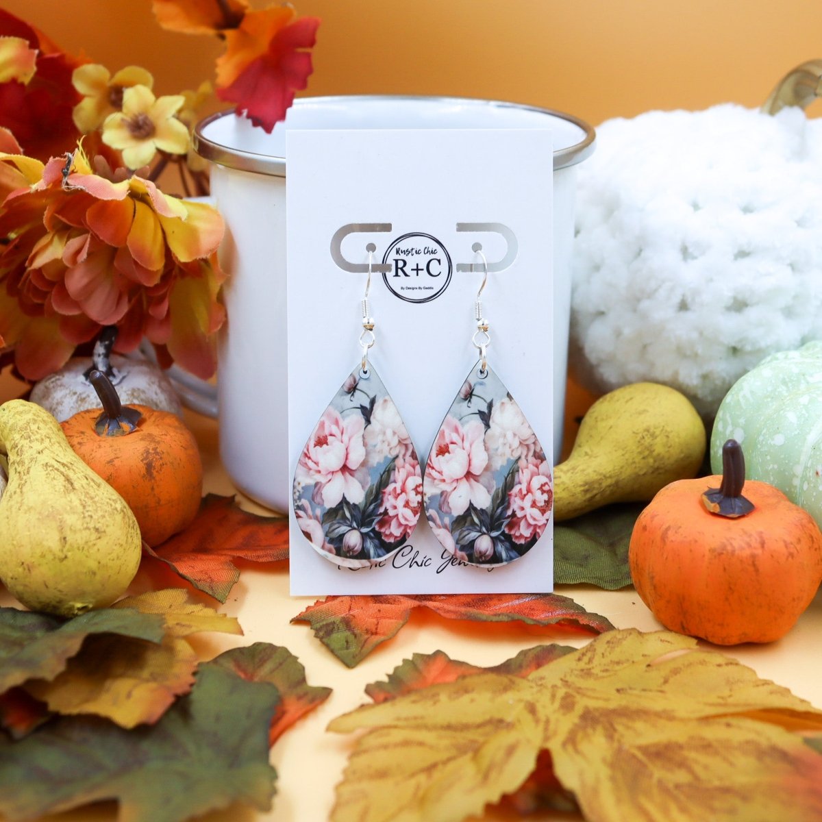 Rustic Chic by Designs By GaddisPink Floral Teardrop Earrings