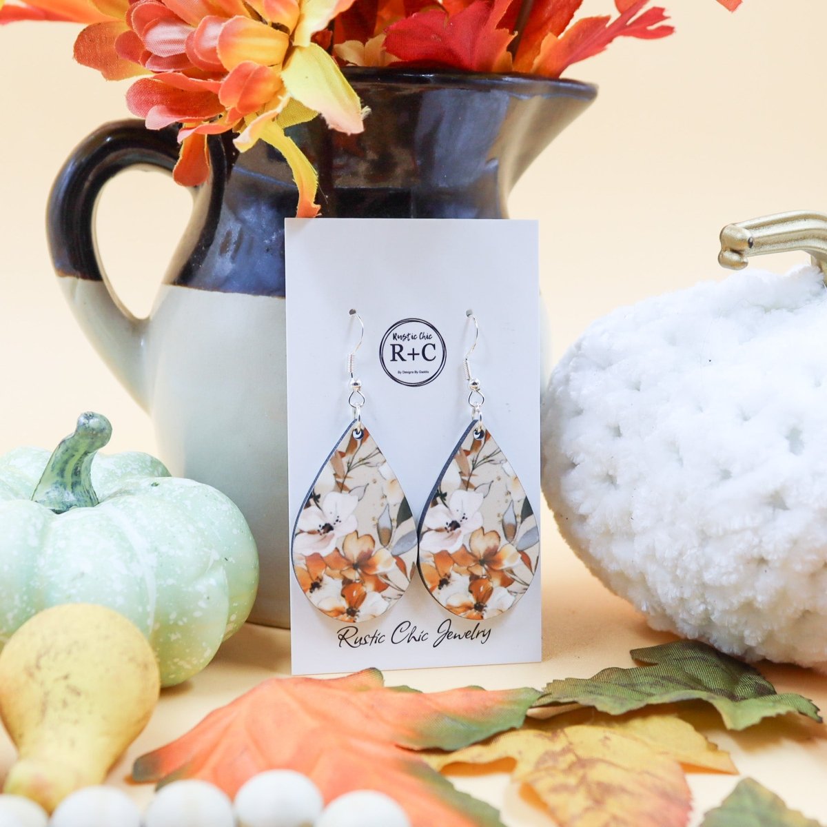 Rustic Chic by Designs By GaddisFall Floral Teardrop Earrings