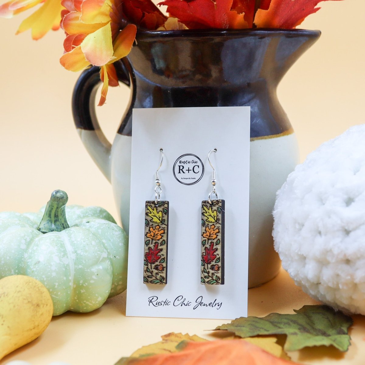 Rustic Chic by Designs By GaddisFall Leaves Bar Dangle