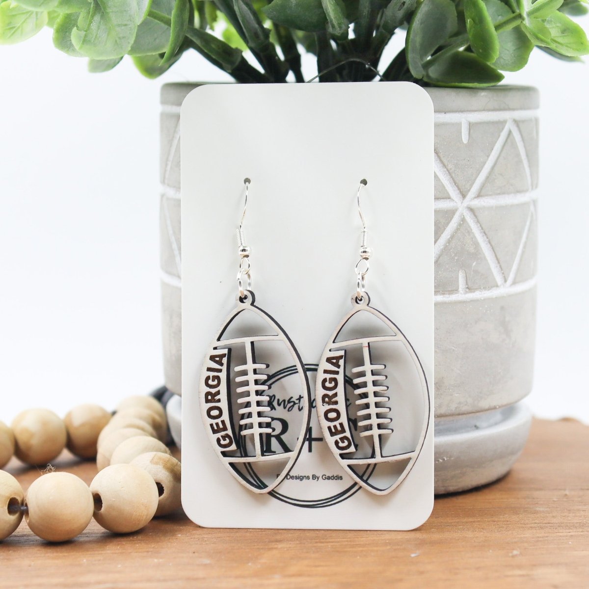 Rustic Chic by Designs By GaddisGeorgia Football Drop Earrings