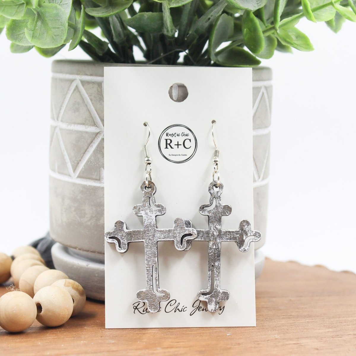 Rustic Chic by Designs By GaddisCross Drop Earrings