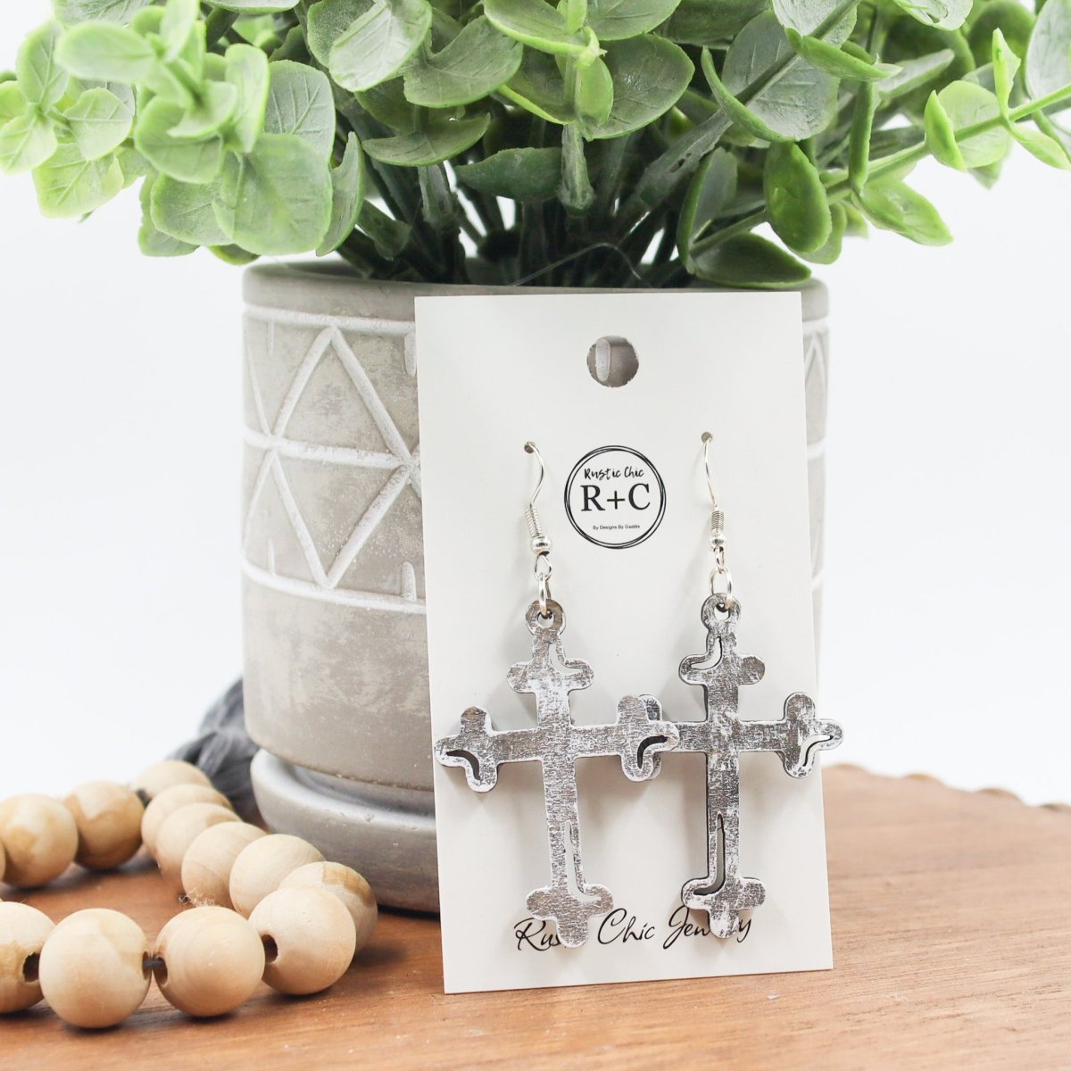 Rustic Chic by Designs By GaddisCross Drop Earrings