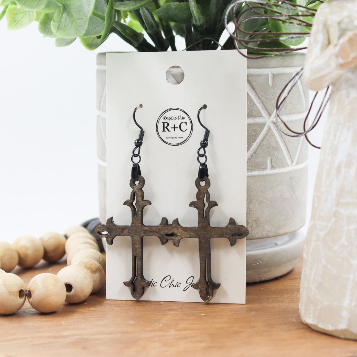 Rustic Chic by Designs By GaddisCross Drop Earrings