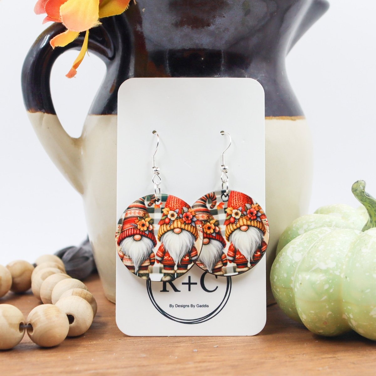Rustic Chic by Designs By GaddisFall Gnome Round Drop Earrings
