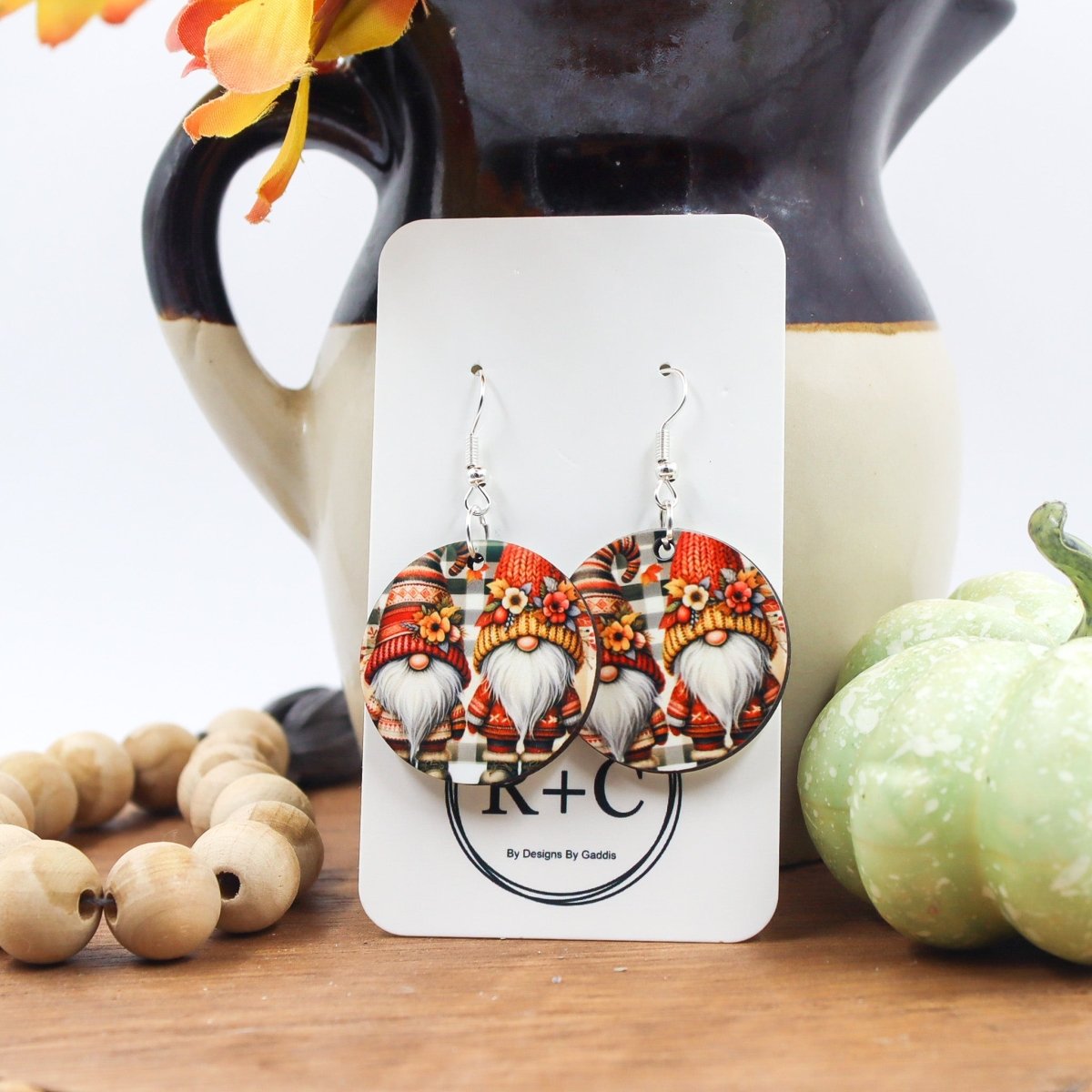 Rustic Chic by Designs By GaddisFall Gnome Round Drop Earrings