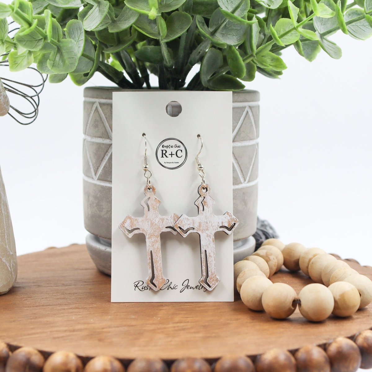 Rustic Chic by Designs By GaddisCross Drop Earrings