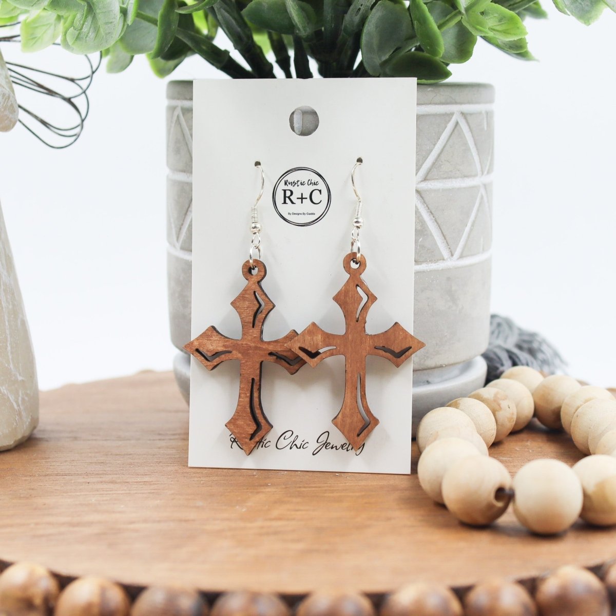 Rustic Chic by Designs By GaddisCross Drop Earrings