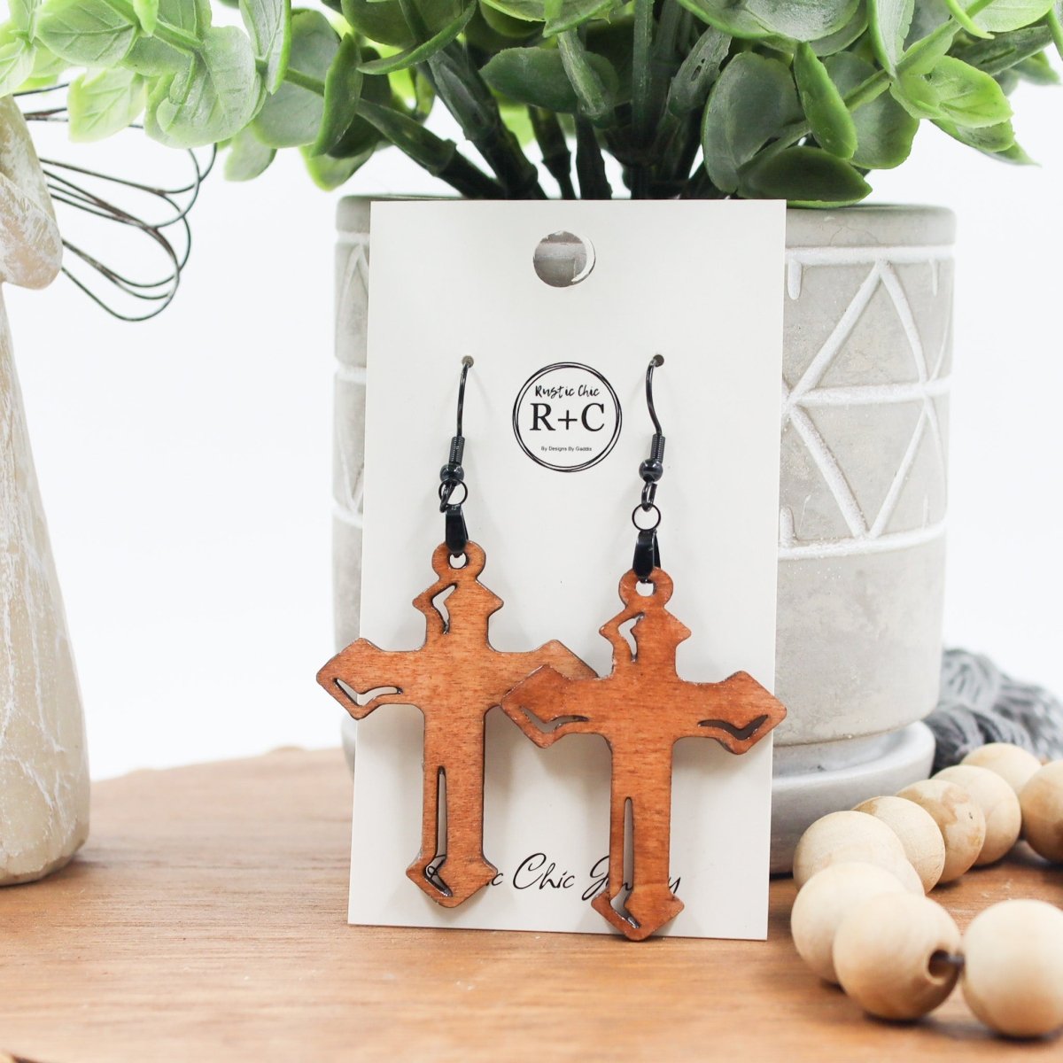 Rustic Chic by Designs By GaddisCross Drop Earrings