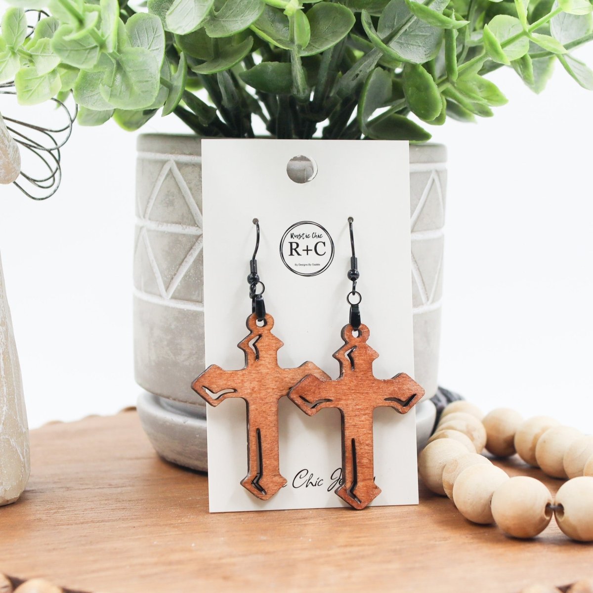 Rustic Chic by Designs By GaddisCross Drop Earrings