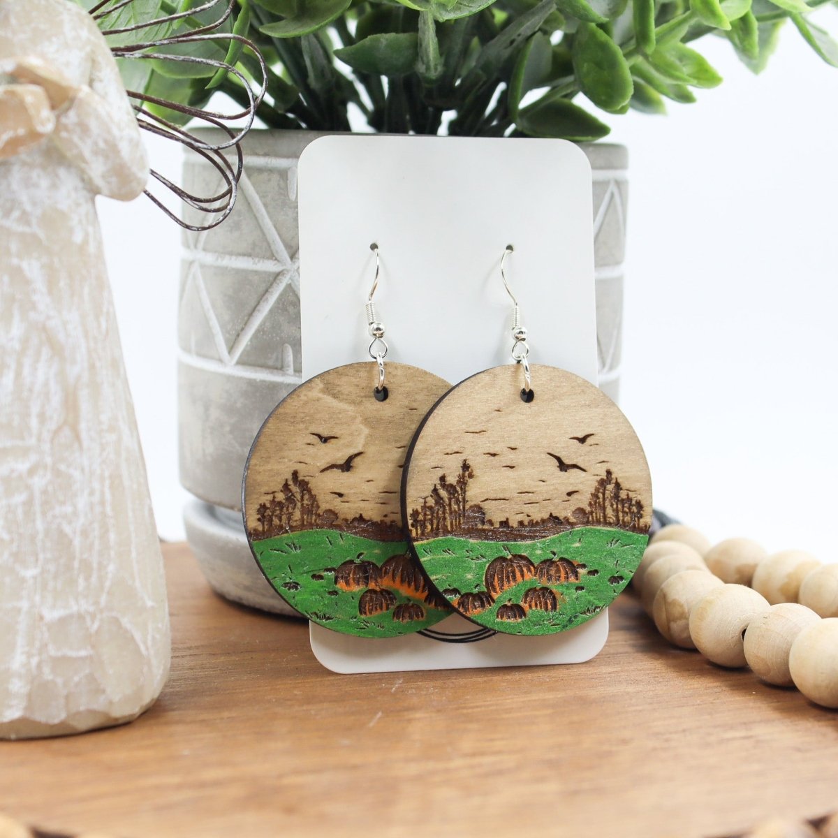 Rustic Chic by Designs By GaddisOversized Pumpkin Field Dangle Earrings