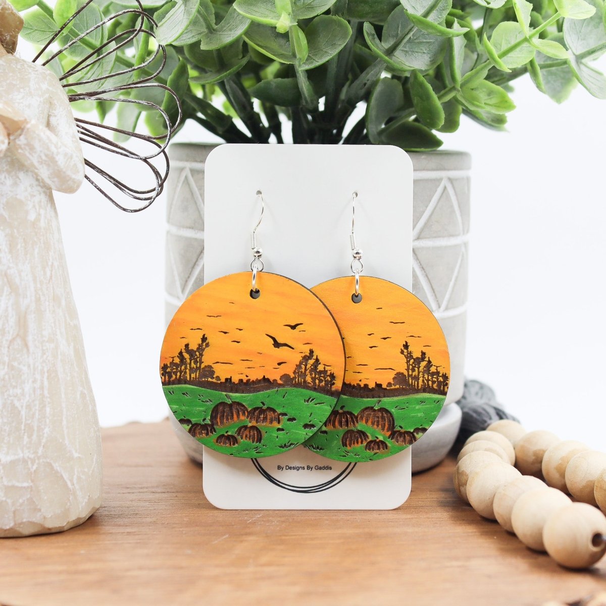 Rustic Chic by Designs By GaddisOversized Pumpkin Field Dangle Earrings