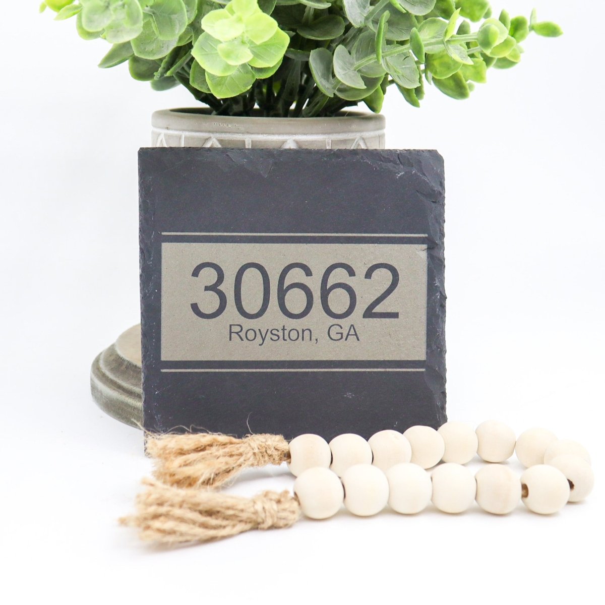 Rustic Chic by Designs By GaddisPersonalized Hometown Slate Coaster