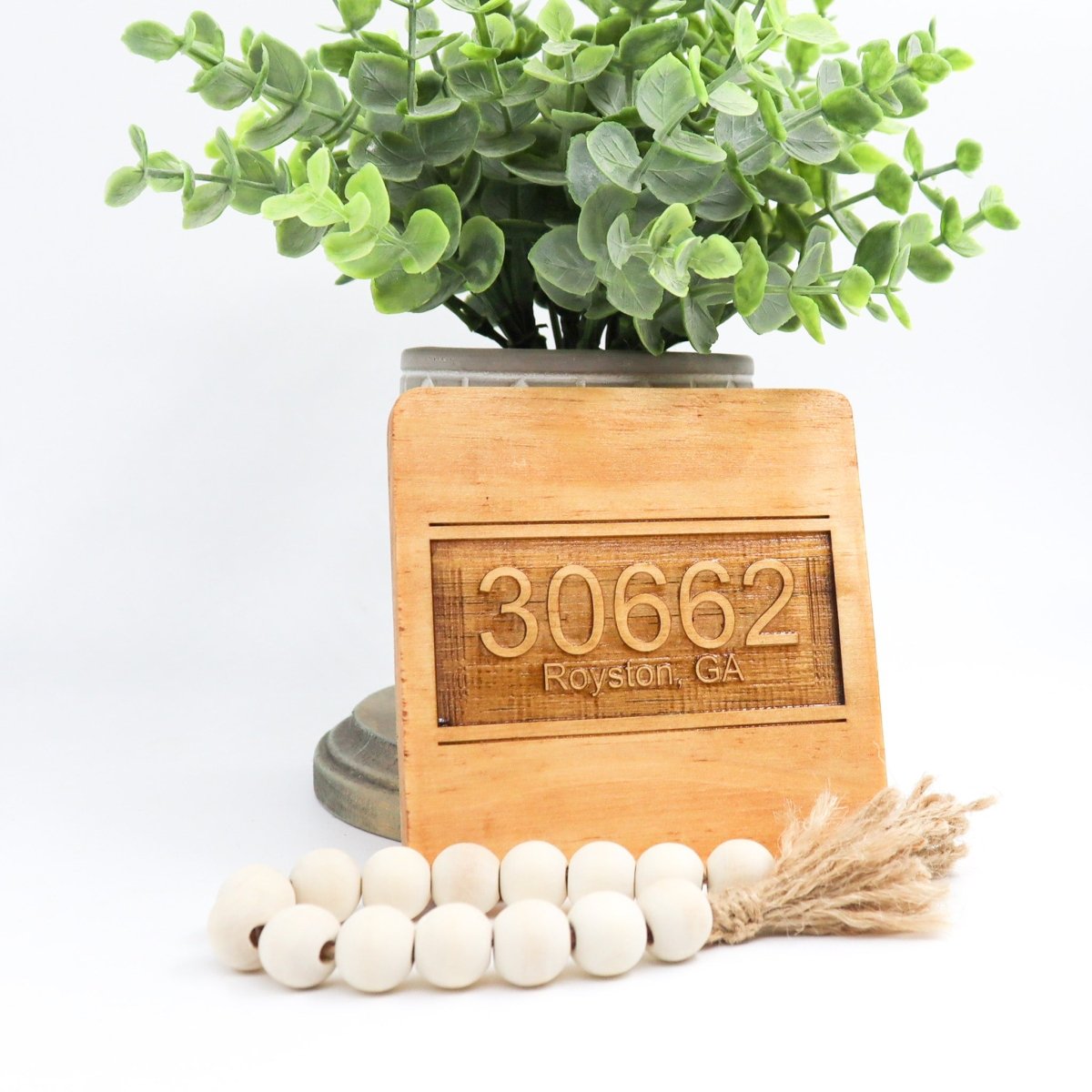 Rustic Chic by Designs By GaddisPersonalized Hometown Wood Coaster