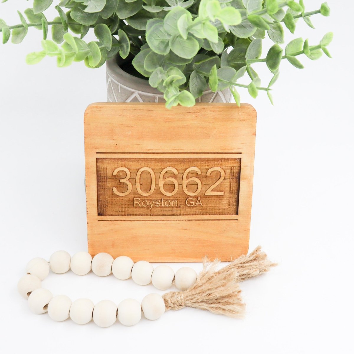 Rustic Chic by Designs By GaddisPersonalized Hometown Wood Coaster