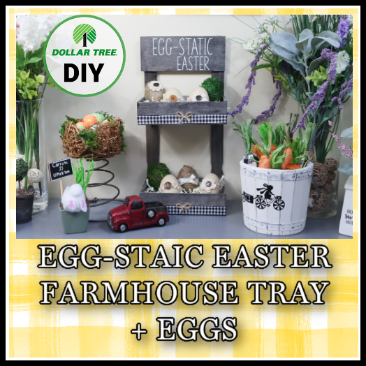Egg-Static Easter Tray and Eggs Decor DIY