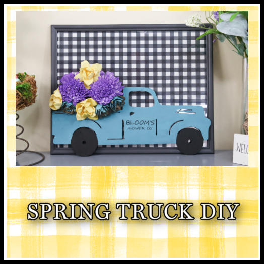 Easy Spring Truck DIY using Wood Flowers