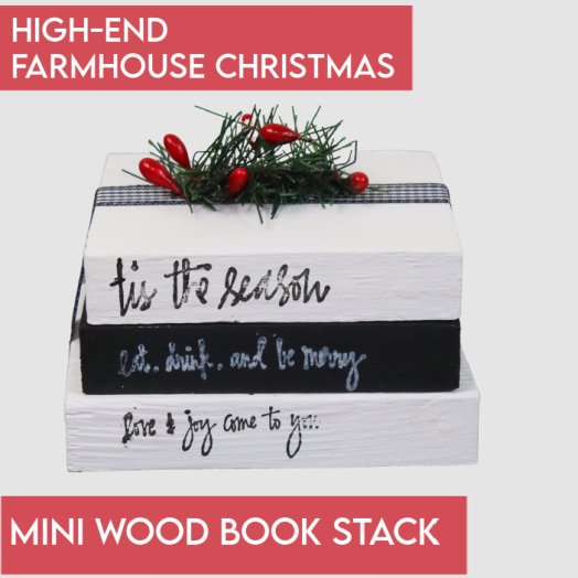 How to Make a Mini Tier Tray Wood Book Stack - Rustic Chic by Designs By Gaddis