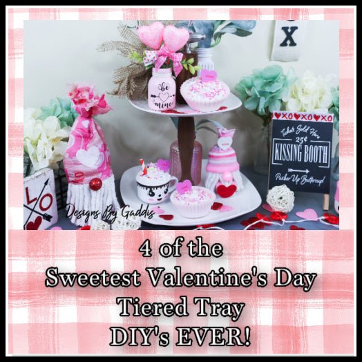 4 of The Sweetest Valentines Tiered Tray Decor DIY's EVER! - Rustic Chic by Designs By Gaddis