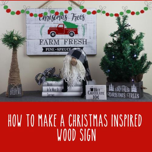 Christmas Tree Sign | Christmas Wood Sign | Wood and Vinyl Sign | Designs By Gaddis