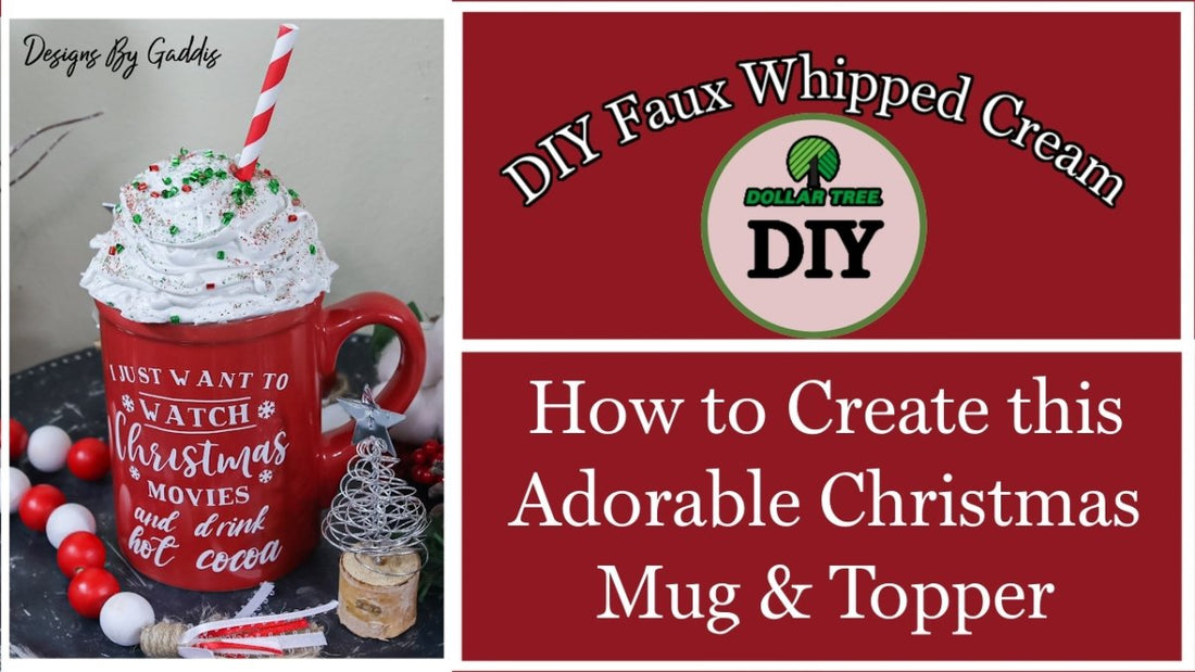 Easiest Way to Create a Faux Whip Cream Topper | Plus Adorable Mug | Designs By Gaddis