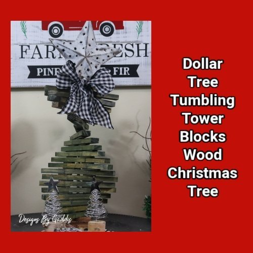 Tumbling Tower Christmas Tree DIY | Rustic Farmhouse Christmas DIY - Rustic Chic by Designs By Gaddis