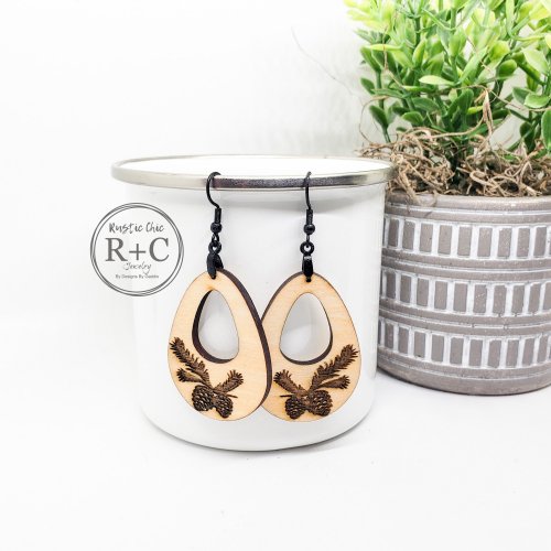 Rustic Chic by Designs By GaddisPine Cone Hoops