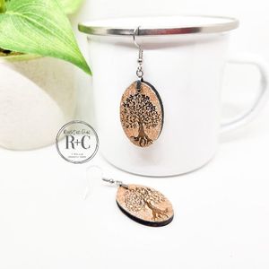 Tree of Life Dangle Earrings (Oval)