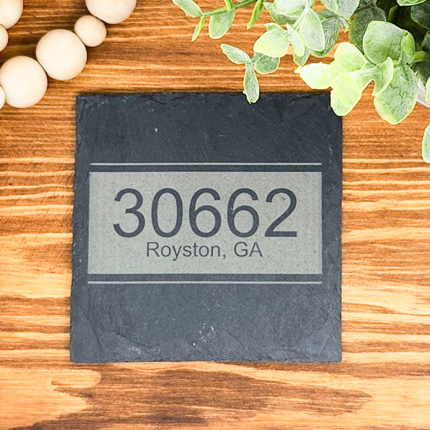 Personalized 4" Slate Coaster – Hometown Pride Edition