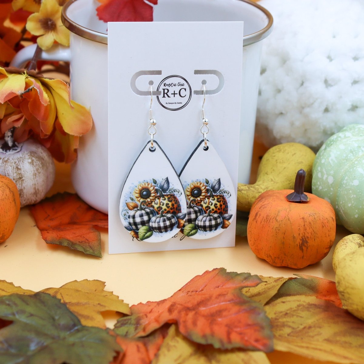 Rustic Chic by Designs By GaddisBuffalo Plaid Pumpkin Teardrop Earrings