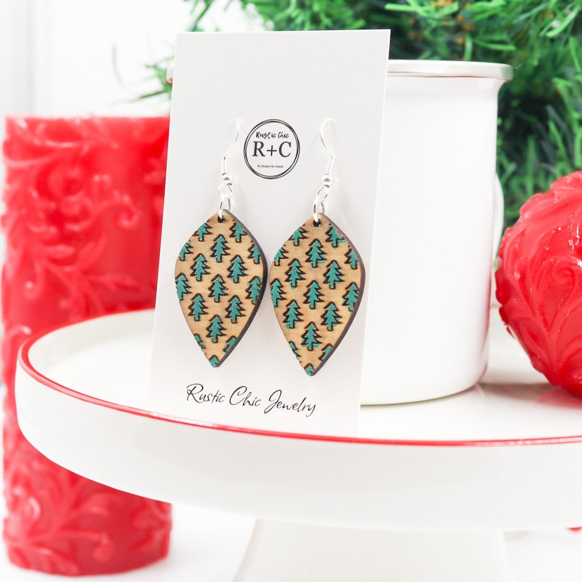 Rustic Chic by Designs By GaddisChristmas Tree Teardrop Earrings