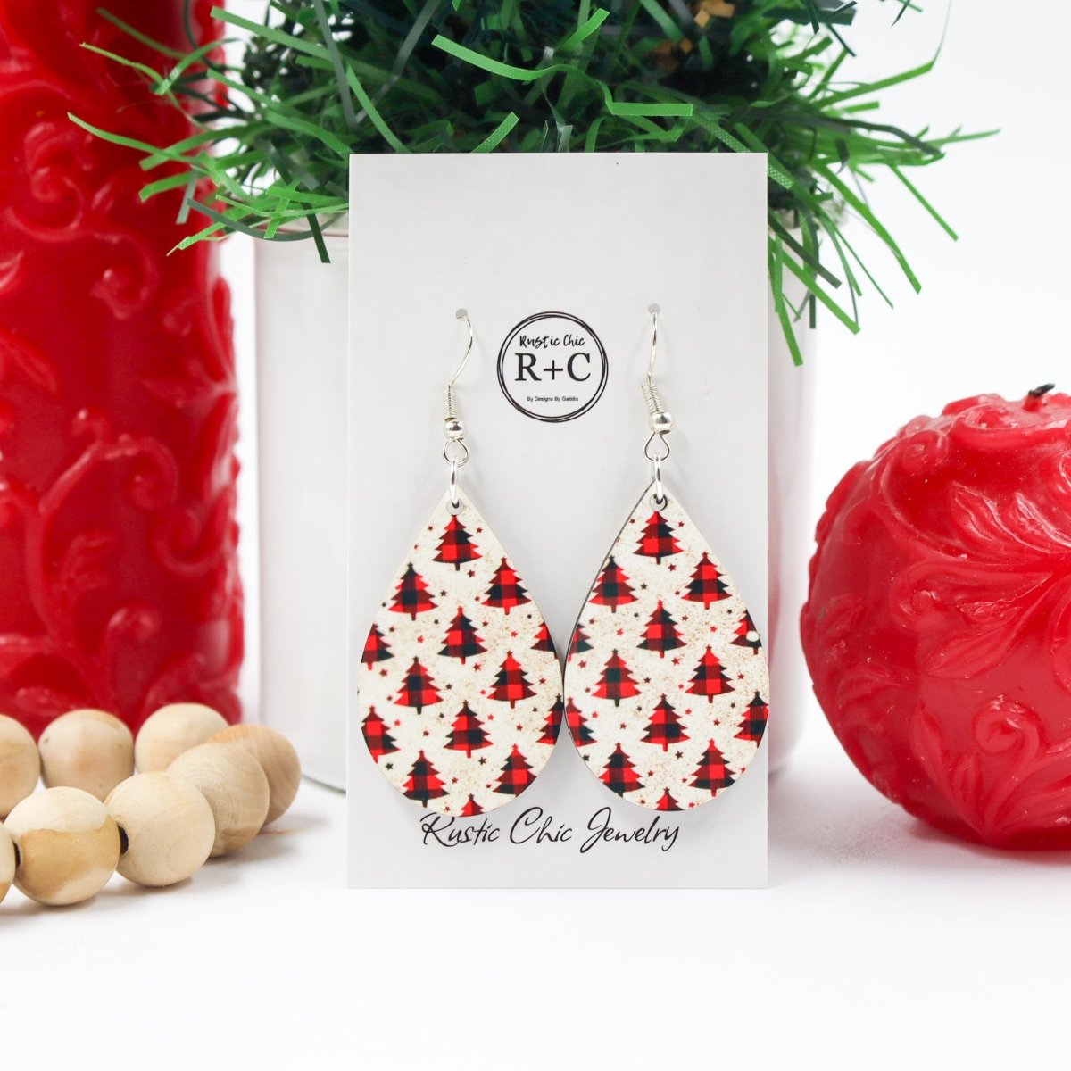 Rustic Chic by Designs By GaddisChristmas Trees Teardrop Earrings