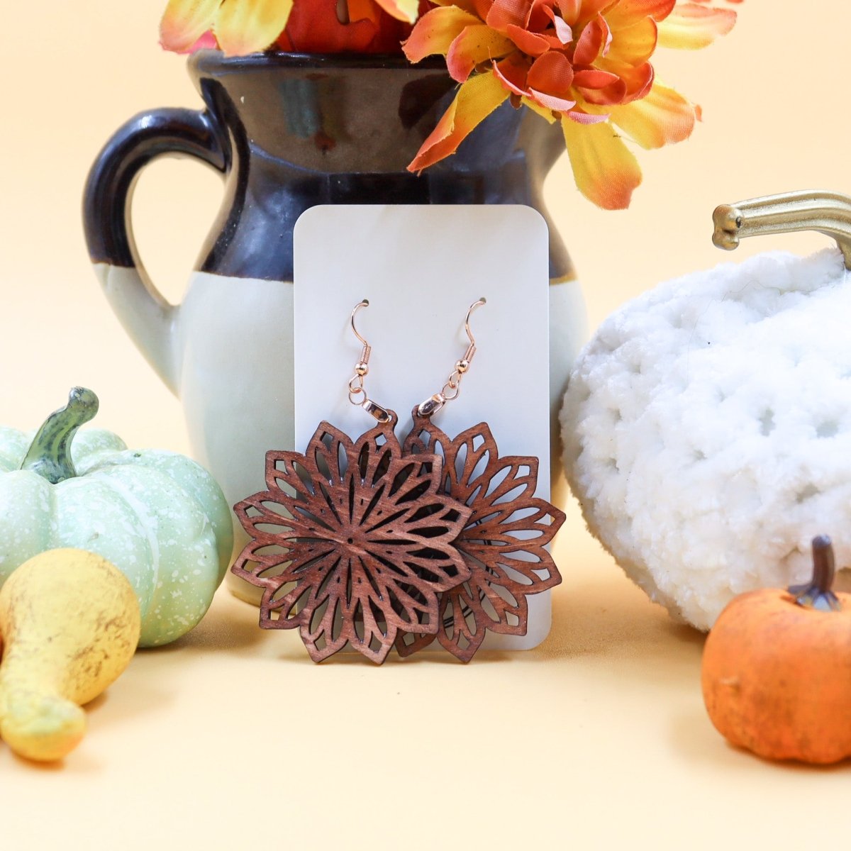 Rustic Chic by Designs By GaddisOversized Sunflower Drop Earrings