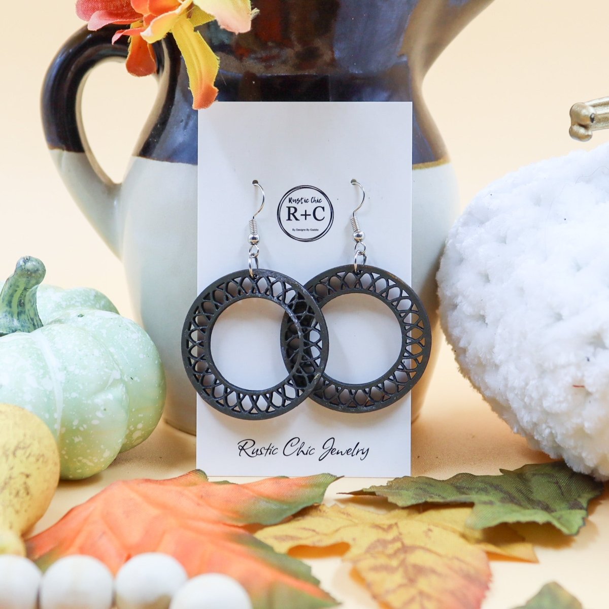 Rustic Chic by Designs By GaddisDecorative Open Circle Drop Earrings