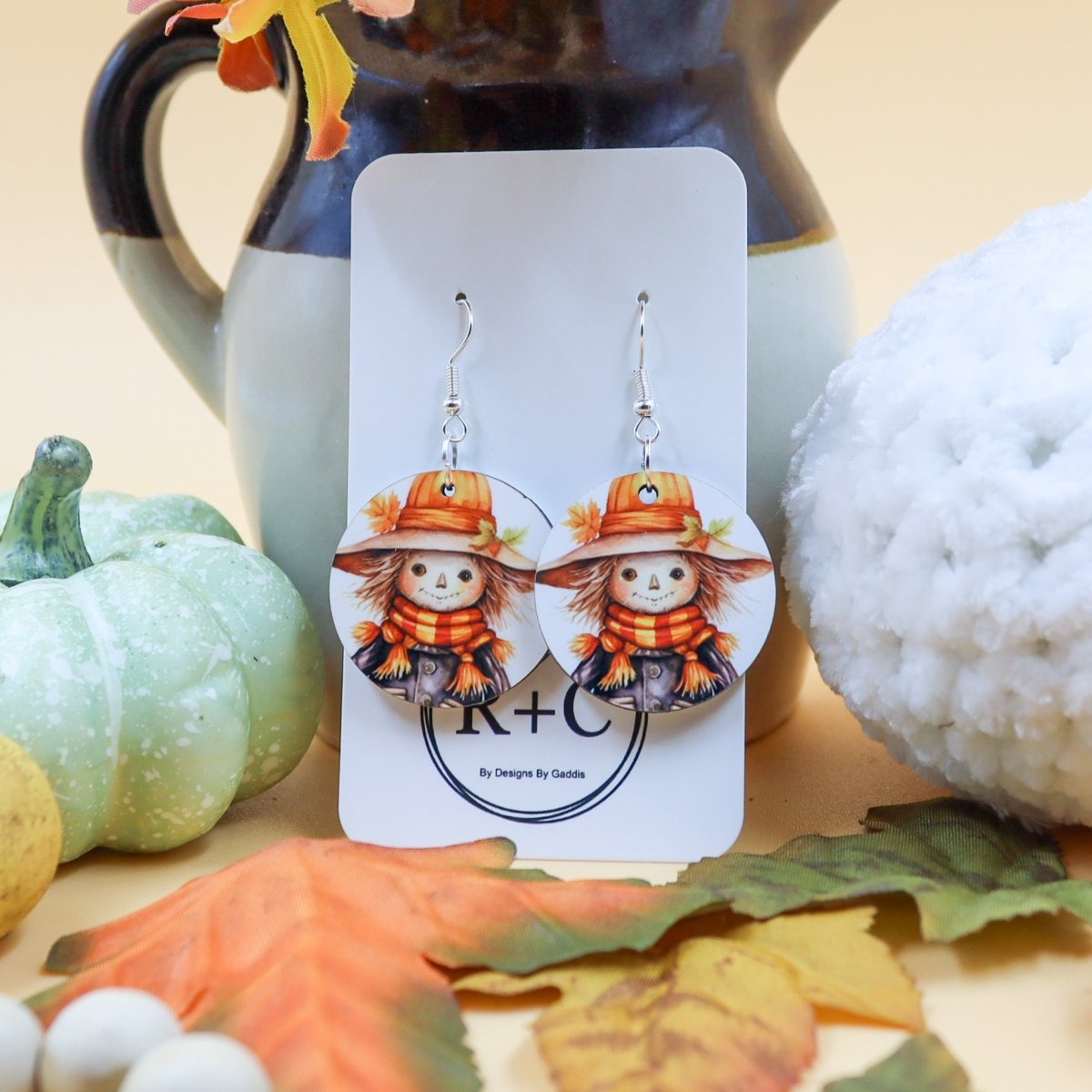 Rustic Chic by Designs By GaddisFall Scarecrow Round Drop Earrings