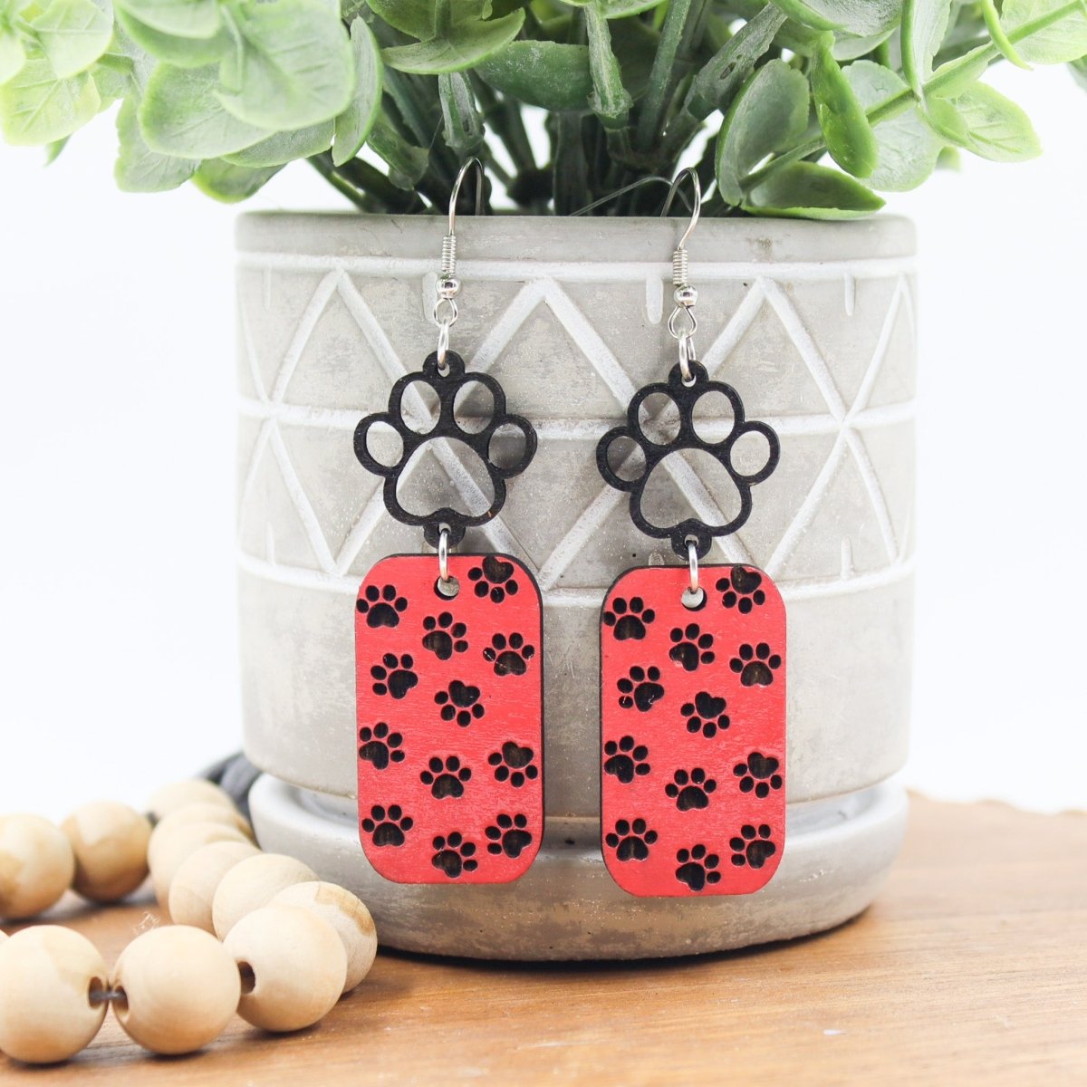 Rustic Chic by Designs By GaddisGeorgia Paw Print Drop Earrings