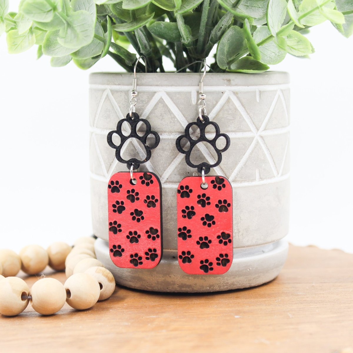 Rustic Chic by Designs By GaddisGeorgia Paw Print Drop Earrings