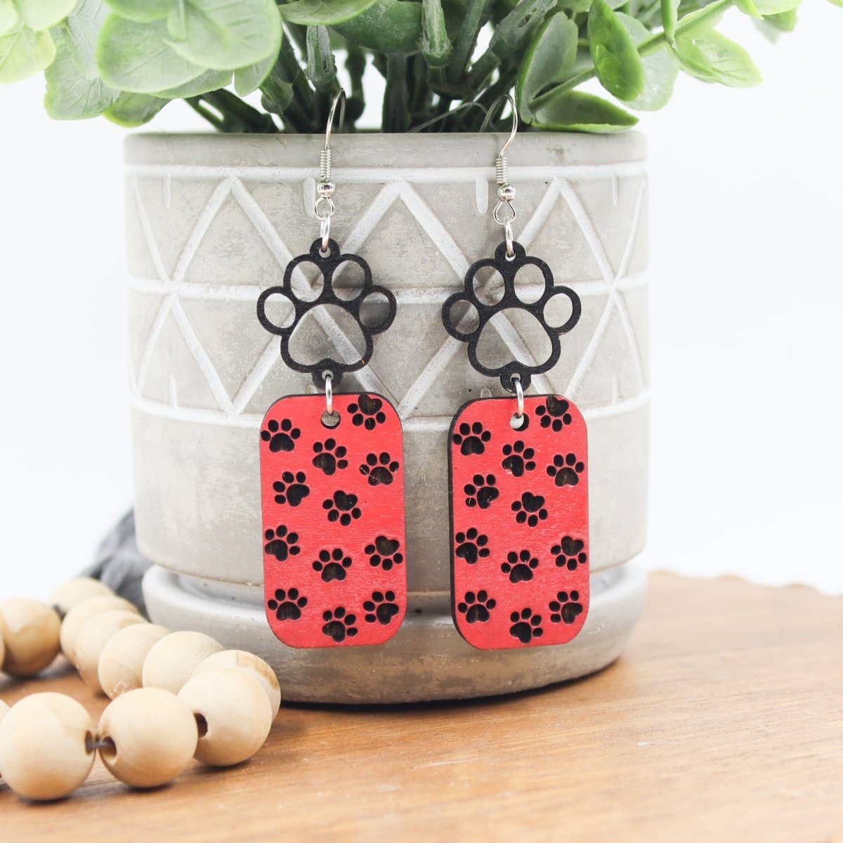 Rustic Chic by Designs By GaddisGeorgia Paw Print Drop Earrings