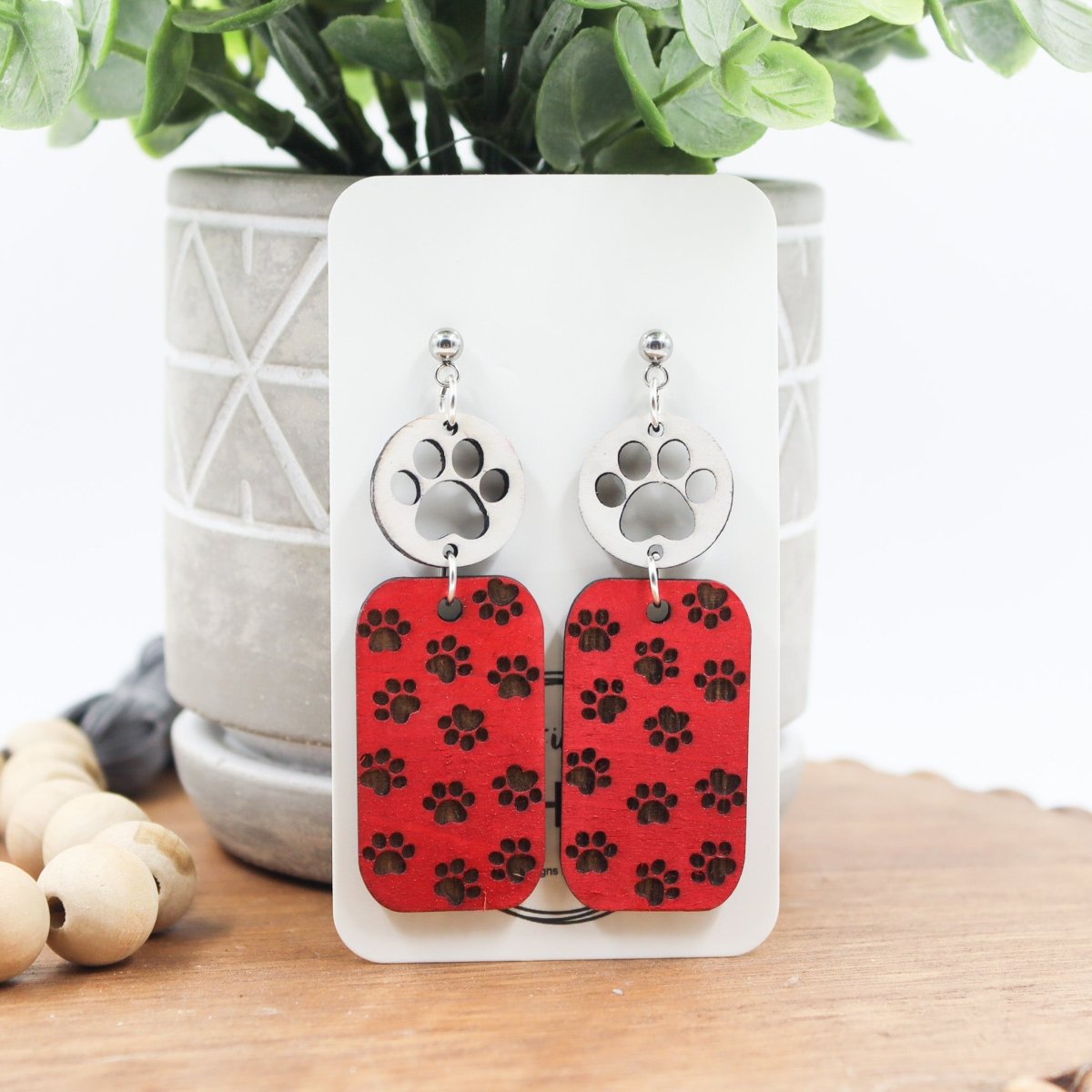 Rustic Chic by Designs By GaddisGeorgia Paw Print Drop Earrings