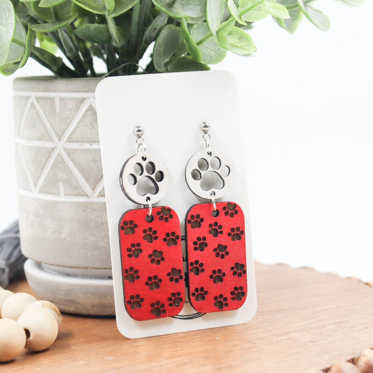 Rustic Chic by Designs By GaddisGeorgia Paw Print Drop Earrings