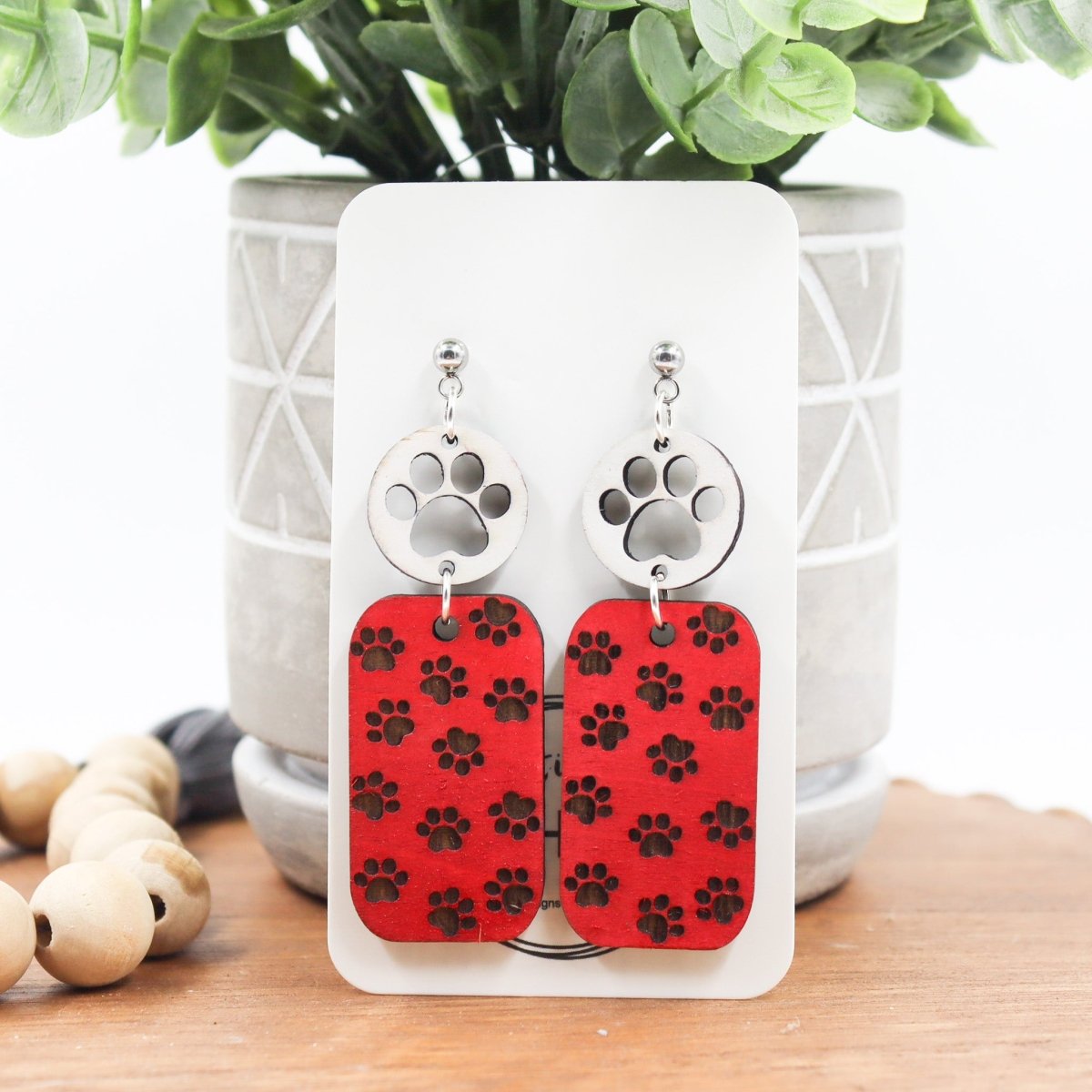 Rustic Chic by Designs By GaddisGeorgia Paw Print Drop Earrings