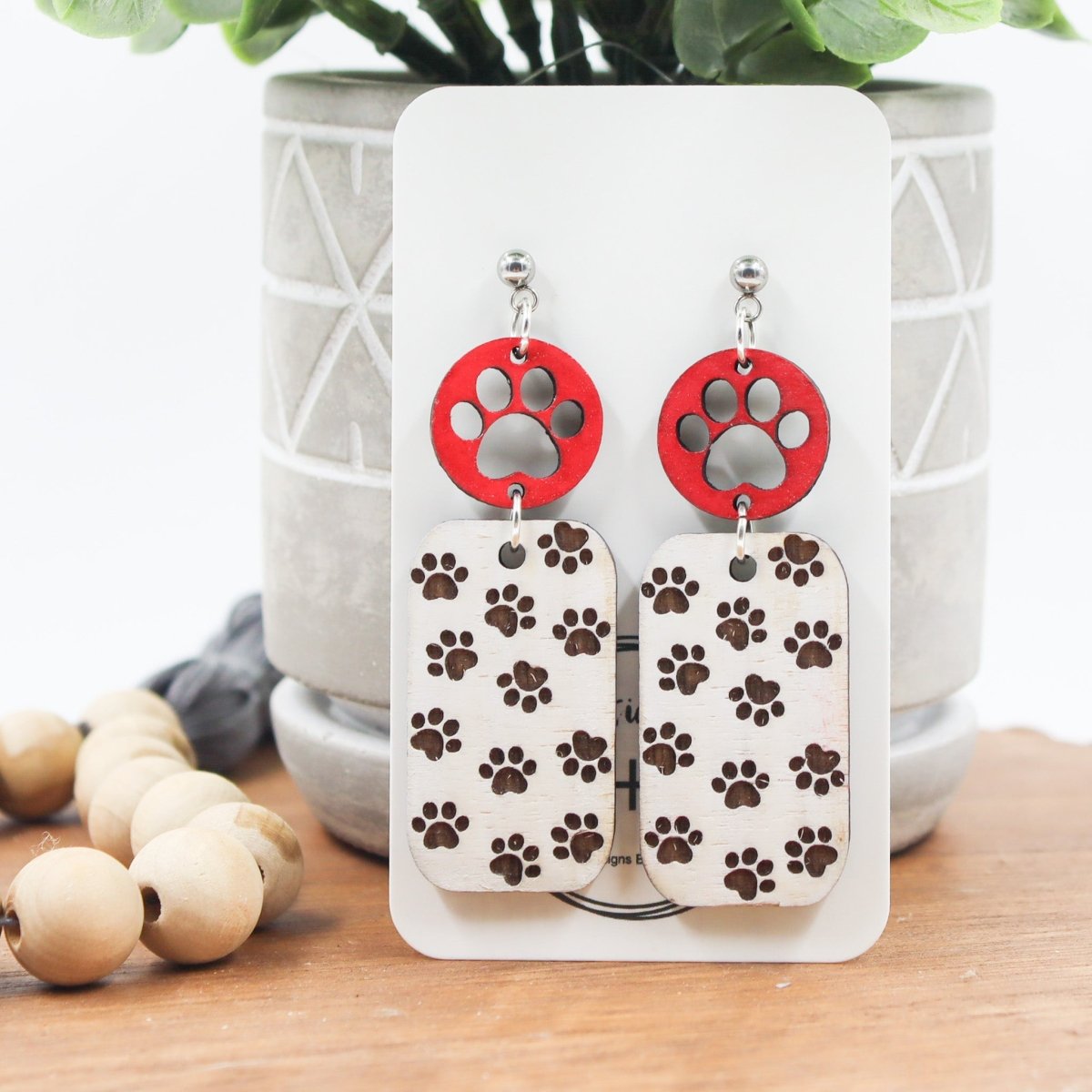 Rustic Chic by Designs By GaddisGeorgia Paw Print Drop Earrings