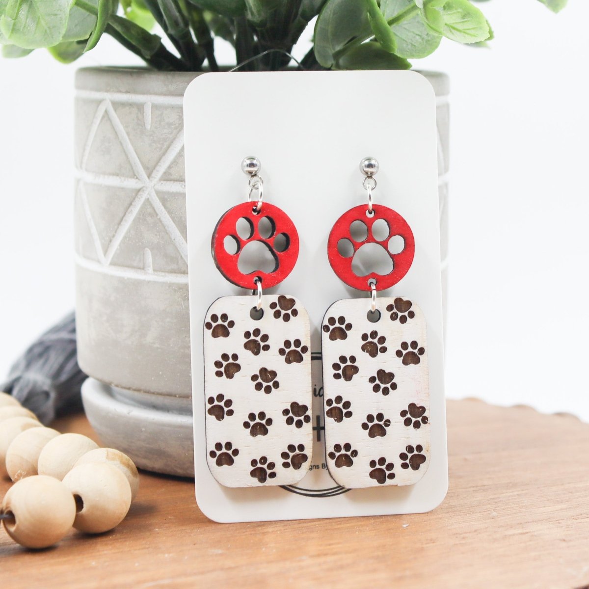 Rustic Chic by Designs By GaddisGeorgia Paw Print Drop Earrings