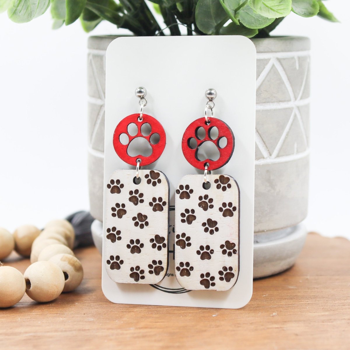 Rustic Chic by Designs By GaddisGeorgia Paw Print Drop Earrings